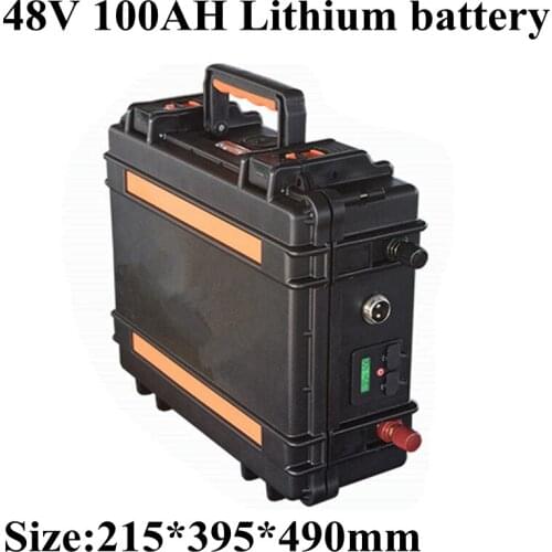 Lithium Ion 48V 100AH Battery Pack Not 48V 200AH Li Ion BMS for 4500w Scooter Bike EV Golf Cart Inverter Solar + 10A Charger