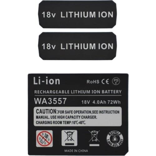 WA3557 Li-ion Battery 4.0Ah Sticker For Worx 18V lithium battery Label accessories WU268 WA3525 WG545 WG155 WG255