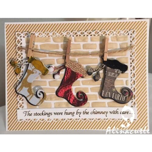 Alinacutle Metal Cutting Die Cut Christmas Socks Stocking Scrapbooking Craft Paper Album Card Punch Cutter