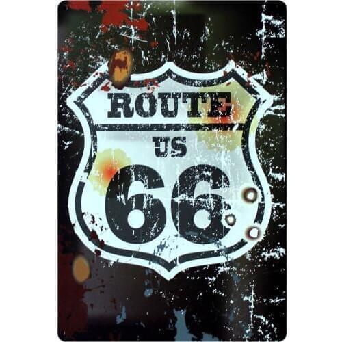 [ Mike86 ] Route 66 US New Style Metal Painting Room Decor Retro Wall art Painting Craft 20*30 CM Mix Items B-324