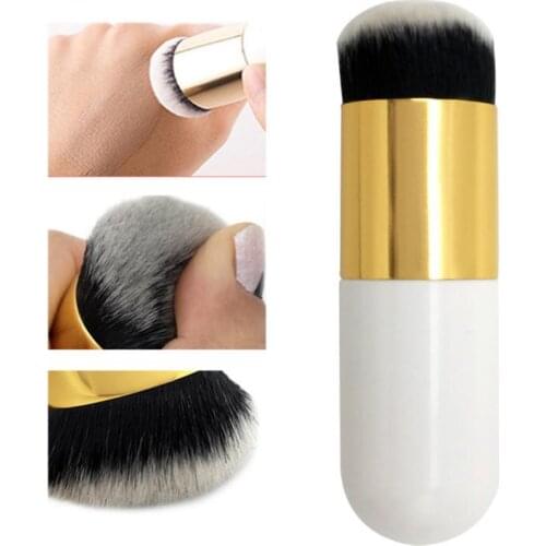 Mini Chubby Pier Foundation Brush Flat Cream Makeup Brushes Cosmetic Portable BB Cream Make Up Flat Top Buffing Brushes