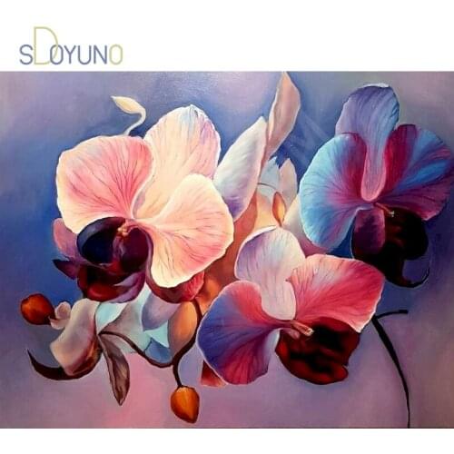 SDOYUNO DIY Painting By Numbers Kits For Adults Flower Handicraft Oil By Numbers Paint Digital Painting Home Decoration Gift