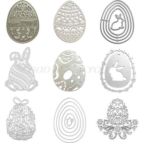 Carbon Steel Easter Eggs Rabbit Cutting Dies Set Embossing Stencil Templates Mold Paper DIY Art Craft Scrapbook Book Card Decor