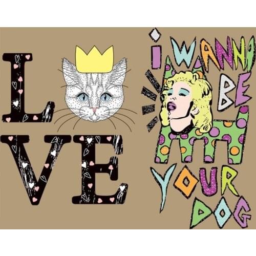 Letters PVC Patch deal with it Clothes Heat Transfer Printing LOVE Cat Queen Diy T shirt iron on patches for clothing Stickers