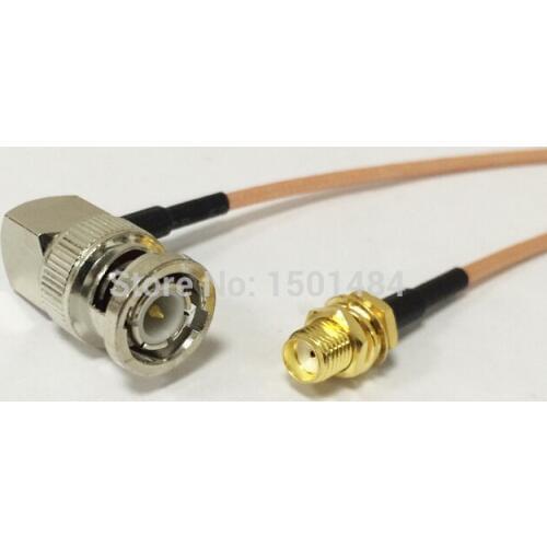 New SMA Female Jack Switch BNC Male Plug Right Angle Convertor RG316 Cable 15CM 6" for WIFI antenna