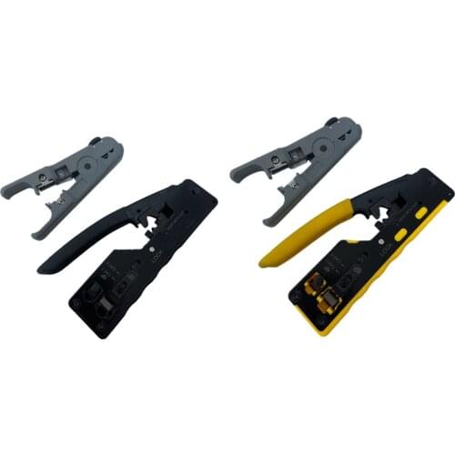 CAT5 CAT6 Pass Through Crimper Crimping Tool for Standard RJ45 RJ12 Connectors CAT6A Shielded Modular Plugs