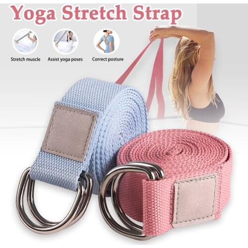 Yoga Strap Inelastic Stretch Bands with Adjustable D-Ring Buckles for Yoga Pilates Physical Therapy Dance