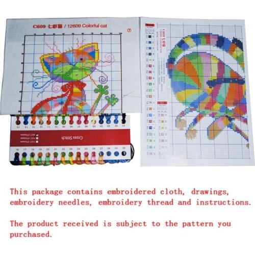 Girl & Dog DIY Handmade Needlework Counted 14CT Printed Cross Stitch Embroidery Kit Set Home Decoration