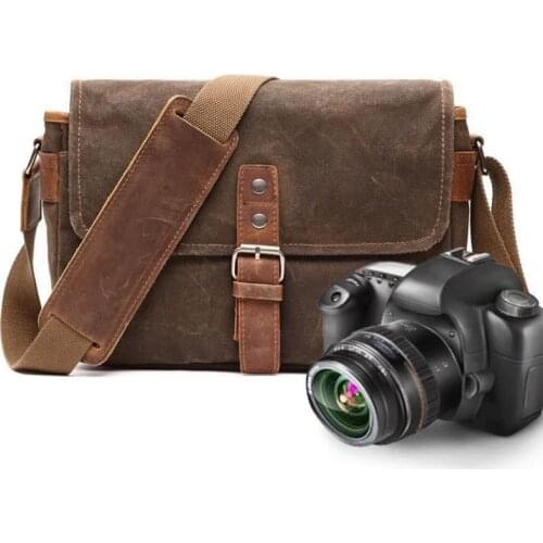 New Arrived Brand Mens Messenger Bag Vintage Waterproof Oil Wax Canvas Shoulder Bag Male Crossbody Camera Bags Five Colors