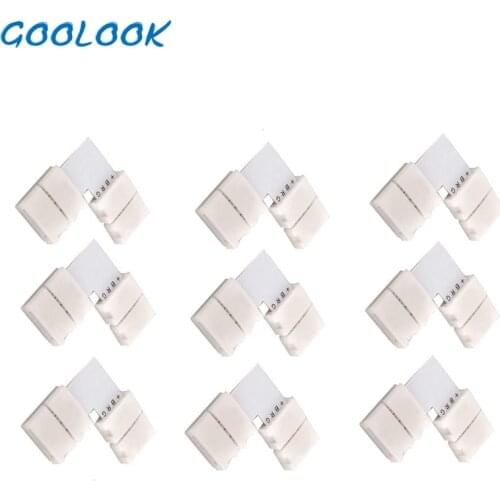 10mm 4 Pin L shape led rgb connector For connecting corner right angle 5050 RGB LED Strip Light L Shape LED Connector