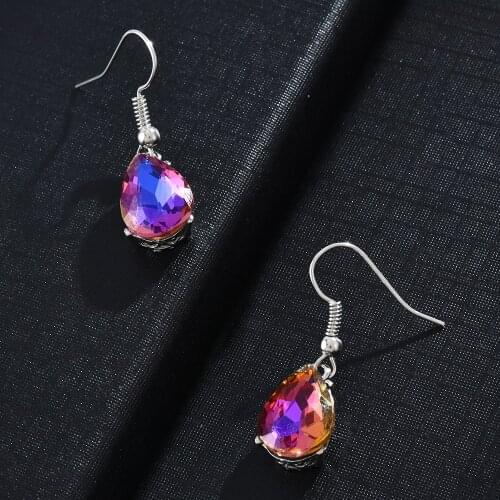 2021 New Cute Multicolor Transparent Drop Dangle Earrings Women Fashion Hanging Dangle Earring Wedding Geometric Jewelry Gift