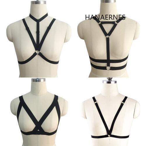 HANAERNES Body Harness Bra For Women Fetish Chest Bondage Lingerie Erotic Cage Bra Gothic Garter Belt