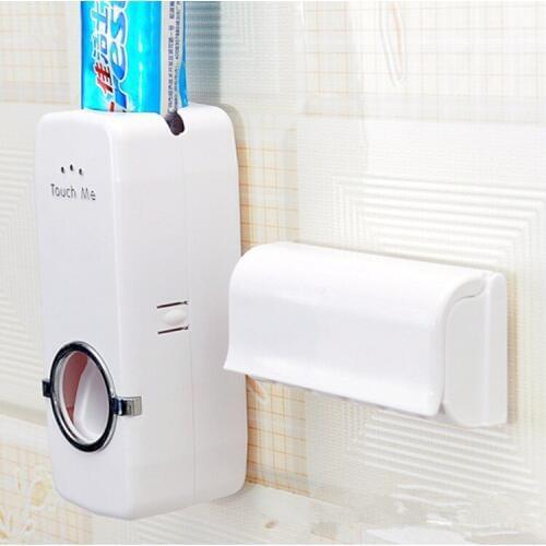 1SET Tooth Brush Holder Automatic Toothpaste Dispenser 5 Toothbrush Holder Toothbrush Wall Mount Stand Bathroom Shelf OK 0440