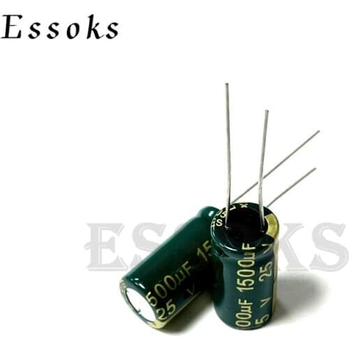 10pcs Electrolytic Capacitor 25V1500UF 25V 1500UF 10X20 mm High Frequency Low ESR Aluminum Capacitors