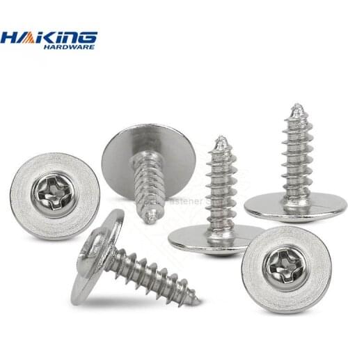 100pcs PWA Cross Round Head with Washer Self Tapping Screw M1.7 M2 M2.3 M2.6 M3 M4 Carbon Steel Phillips Screw