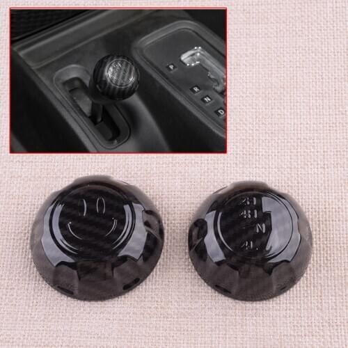 2Pcs/Set ABS Black Car Auto Gear Shift Knob Cover Trim Fit For Jeep Wrangler JK 2011 2012 2013 2014 2015 2016 2017