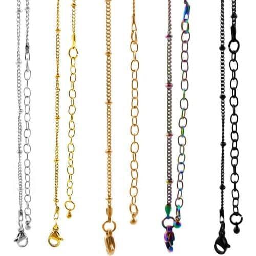 24'' 30'' +2'' inch ball station chain with lobster clasp can be choose stainless steel rolo chain