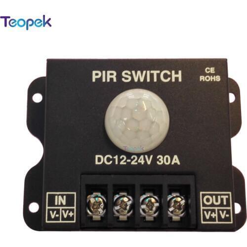 30A PIR Sensor Switch Human body Infrared Motion Sensor LED Strip Dimmer Switch DC 12V 24V Panel light Controller Switch