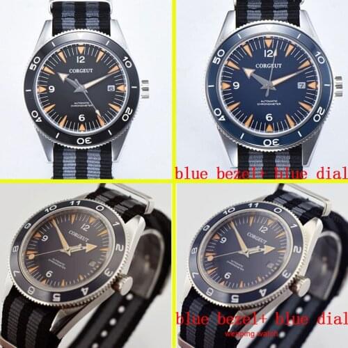 41mm Corgeut WristWatch Ceramic Bezel Sapphire Glass Movement Date E2554