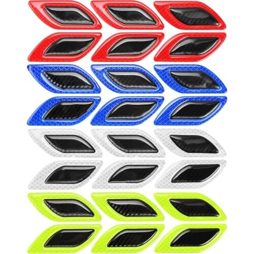 6Pcs/set Carbon Fiber Car Sticker Reflective Strips Auto Truck Motorcycle Reflective Safety Warning Stickers