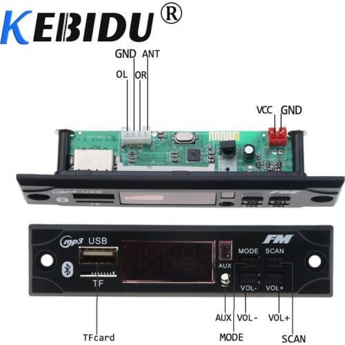Kebidu Wireless Bluetooth Decoder Board Module MP3 WMA WAV AUX 3.5MM Car Audio MP3 Player USB TF FM Decoder Board With Remote