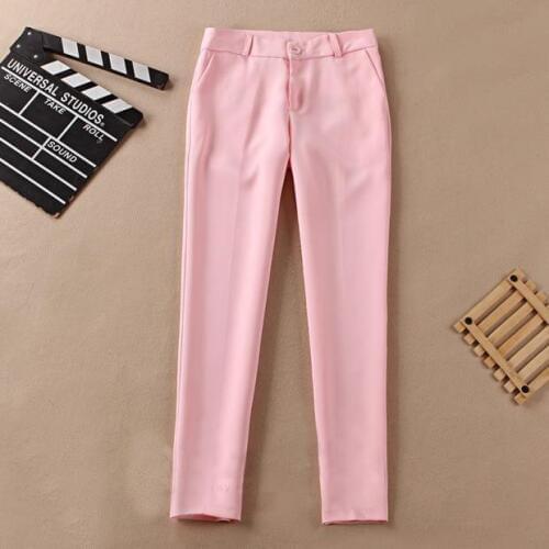 Spring and autumn new womens pants professional suit pants light pink nine pants Slim womens trousers pants