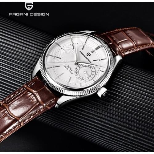 Pagani Design 2021 Fashion Low Profile Casual Mens Quartz Watch High Quality Leather Sapphire Glass Calendar Watch Reloj Hombre