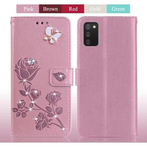 High-Quality Case For Samsung A02S Case Flip Leather Wallet Cover Back Case Samsung Galaxy M02S A 02S Bling Phone Cover Coque