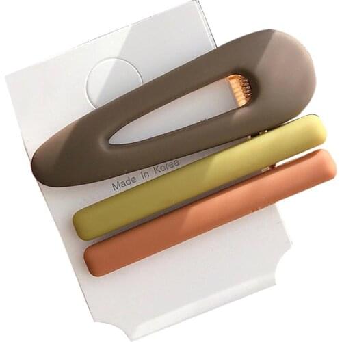 Coxeer 3Pcs/Set Solid Color Hair Clips Fashion Geometric Hair Pin Hair Clip For Women Girls Hair Accessories Party Dress Up