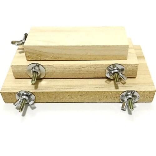 Wood Stand Platform Toy Paw Grinding Clean Cage Accessories For Parrot Hamster ALI88