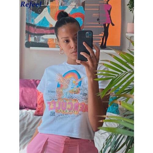 Fashion T-shirts girl high quality soft cotton fabric summer women tees streetwear easy fit femme vestidos dropshipping