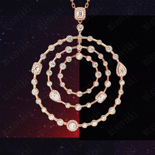 Famous Luxury Shiny Trendy Round Dangle Earrings AAA Cubic Zircon Drop Earring For Women Wedding Party Jewelry High Quality New