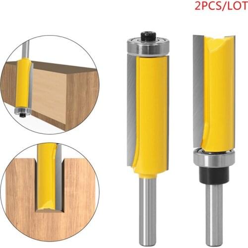 8mm Shank Flush Trim Pattern Router Bit Wood Cutters Top Bottom Bearing Cutter