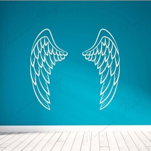 Beautiful Angel Wings Wall Stickers Vinyl Art Home Decor Living Room Bedroom Decoration Bird God Decals Removable Wallpaper 4300
