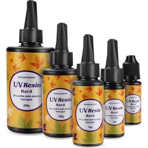 15g 25g 60g 100g 200g UV Resin Hard Type Crystal Clear Glue Ultraviolet Curing