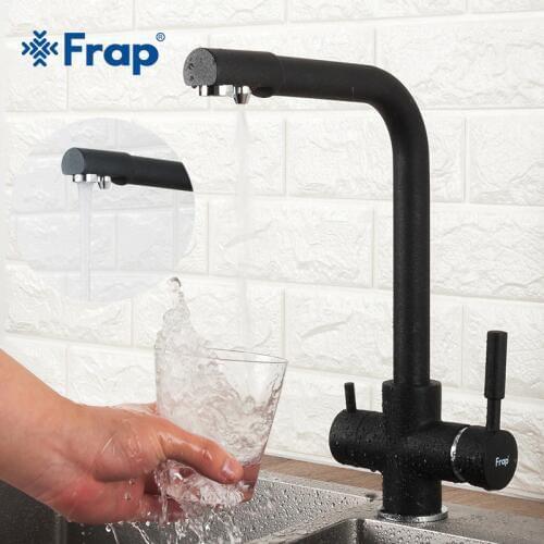 FRAP Kitchen Faucet 5 color brass kichen sink faucet water mixer taps with filtered water mixer cold and hot water tapware