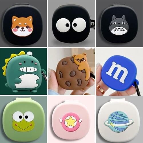 Cute Cartoon case For Baseus Encok WM01 mini Case Dinosaur avocado / flower Silicone Earphone Cover for Baseus WM01 Case