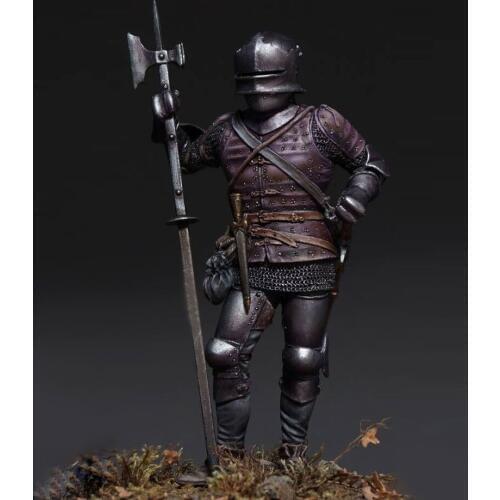 Simulation 1/24 Scale Medieval Warrior Miniatures Scene Unpainted DIY Assembling Static 75MM Male Figure Resin Model Kits