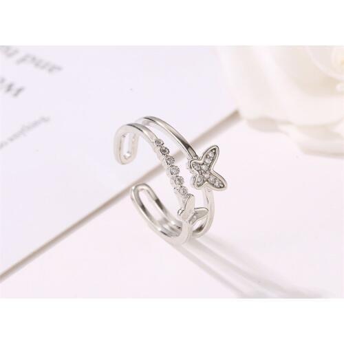Bettyue Fashion Trend Cute Butterfly Different Style Colorful Jewelry Adjustable Ring Crystal Ingenious Decoration Ladies