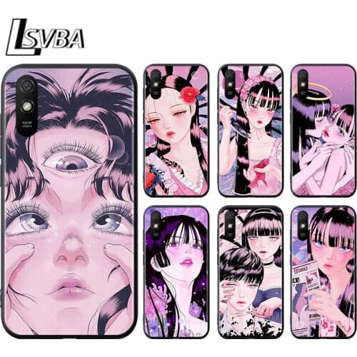Shintaro kago Horror cartoons for Xiaomi Redmi 10X Pro 9C 9A 9T 9 GO K40 K30 Ultra K20 8 7 S2 6 5 4X Pro Soft Black Phone Case