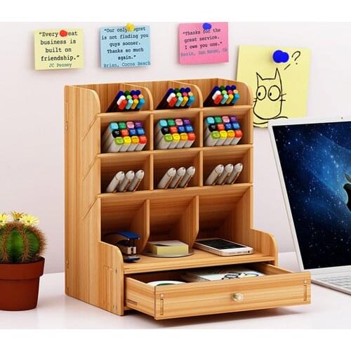 2020 New Hand Account Tape Box Tape Childrens Wooden Pen Storage Multi-functional Tape Chinese Drawer Study Storage Box