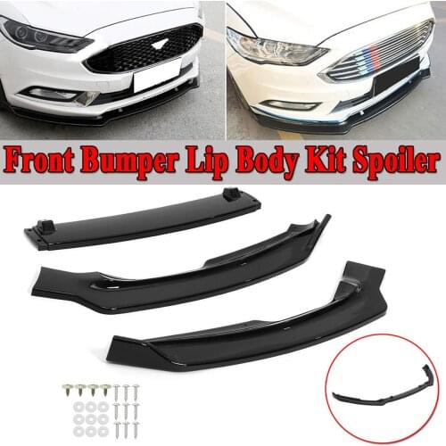 New 3pcs Car Front Bumper Lip Body Kit Spoiler Diffuser Protecor Cover Deflector Lips Guard For Ford Fusion For Mondeo 2017-2018