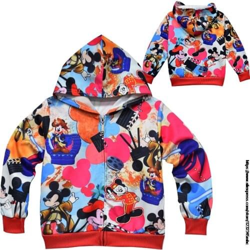 Disney Spring New Childrens Coat Baby Cartoon Jacket Girls Baby Mickey Mouse Jacket Outing Clothes Jacket For Kids