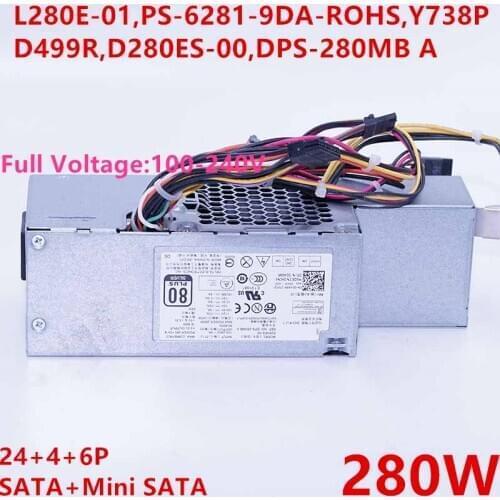 New PSU For Dell OptiPlex XE 486 745 755 280W Power Supply L280E-01 PS-6281-9DA-ROHS Y738P D499R D280ES-00 DPS-280MB A