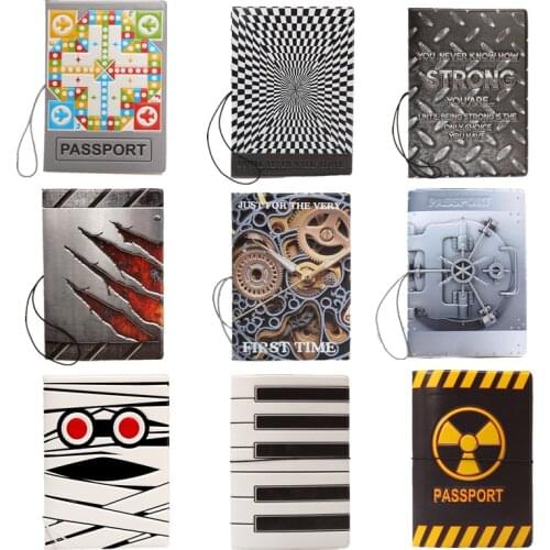 New 3D Stereo Design PVC Cool Mummy Machine Pattern Passport Covers 14*9.6cm Men Passport Cases Travel Documents ID Card Holder