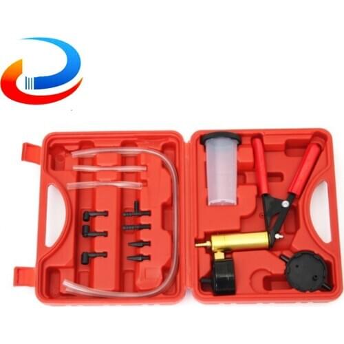 Pistol Pump Hand Held DIY Brake Fluid Vacuum GaugeBleeder Tools Vacuum Tester Kit Aluminum Pump Body Pressure