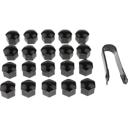 20Pcs 19mm Chrome Tire Valve Stem Caps Long Dust Proof Cover Replacement for Car Motorbike Trucks Bike and Bicycle - Black