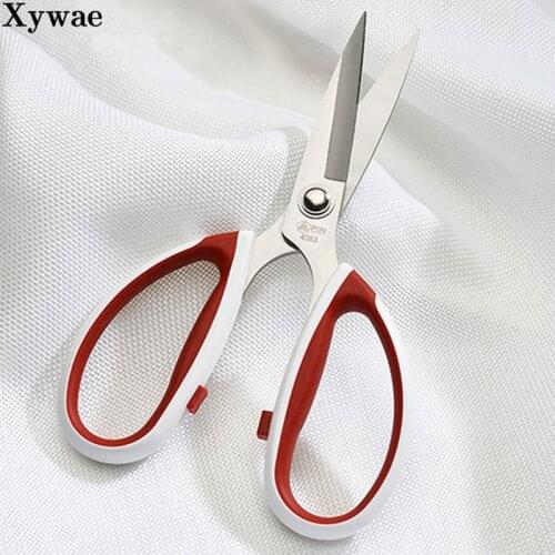 Stainless Steel Sewing Scissors Plastic Strong Civilian Shears Cutter Kitchen Embroidery Needlework Leather Fabric Scissors