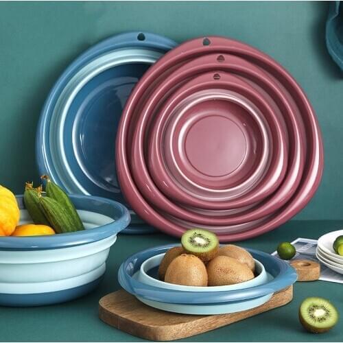 Folding Bucket Portable Collapsible Basins Car Washing Tool Vegetable Fruit Basin High Capacity Household Cleaning Supplies