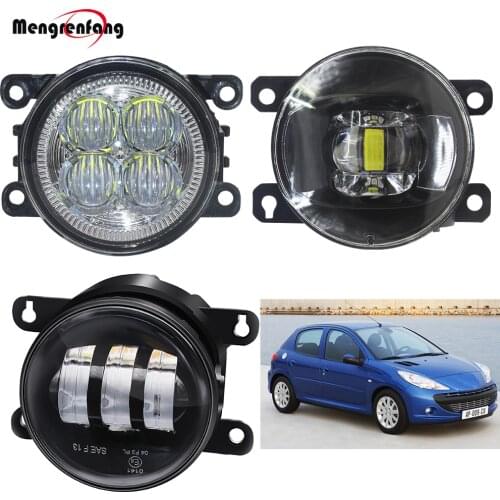 LED Fog Light Assembly Car H11 Front Bumper Lens Fog Lamp Daytime Running Light DRL 12V For Peugeot 206 206+ 2009 2010 2011 2012